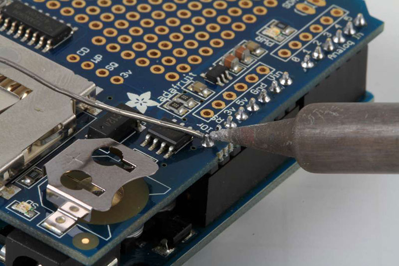 Solder each pin to assure good electrical contact